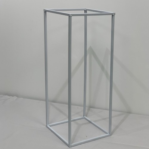 100cm Budget Rectangular Metal Centrepiece Stands - WHITE