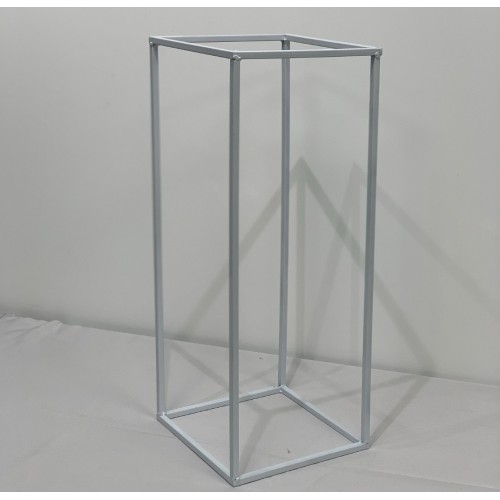 100cm Budget Rectangular Metal Centrepiece Stands - WHITE