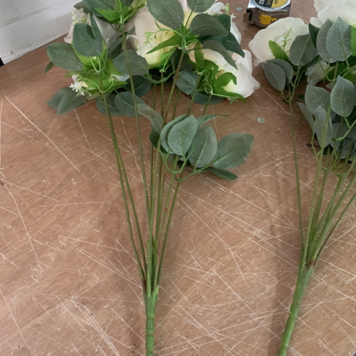 9 Heads Premium Artificial Rose Bouquet - Light Pink – Wholesale Rose Bouquets for Wedding Decorators | WeddingMart