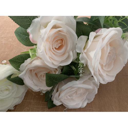 9 Heads Premium Artificial Rose Bouquet - Light Pink
