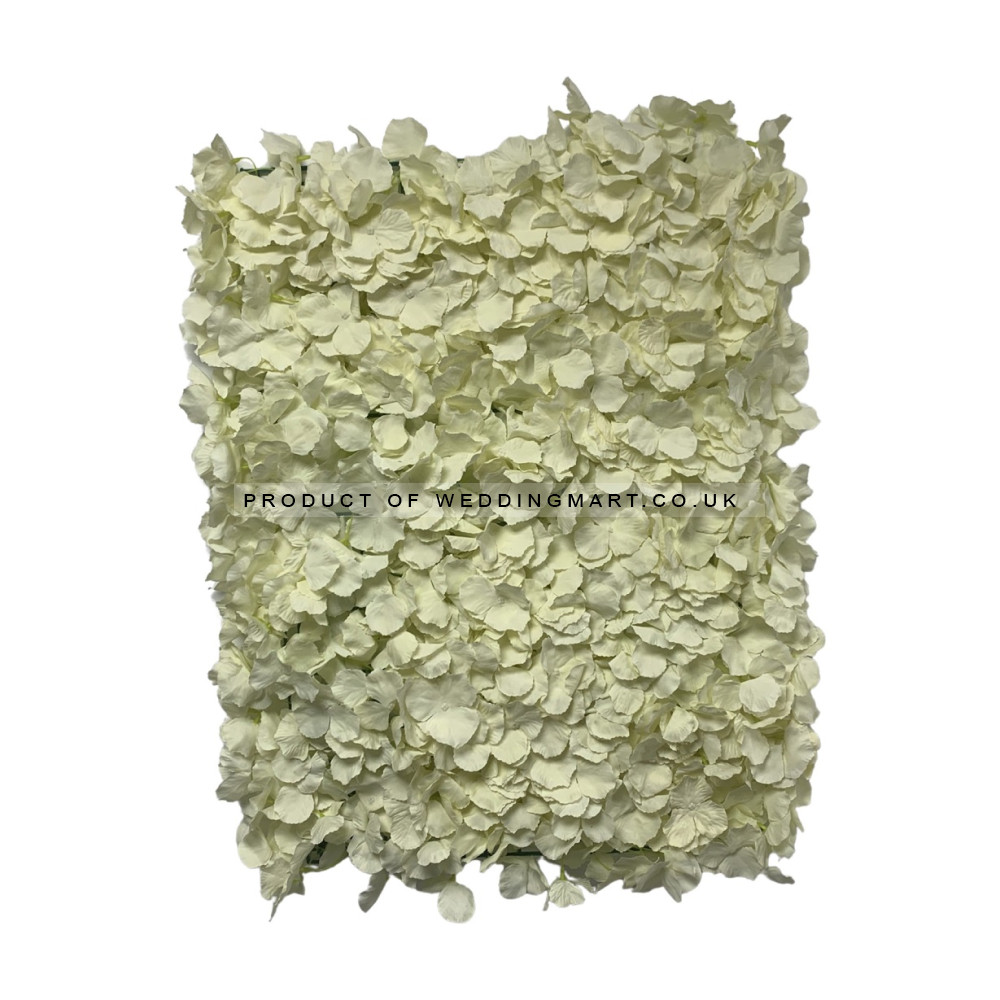 Artificial Hydrangea Flower Wall Panel 60x40cm - CREAM