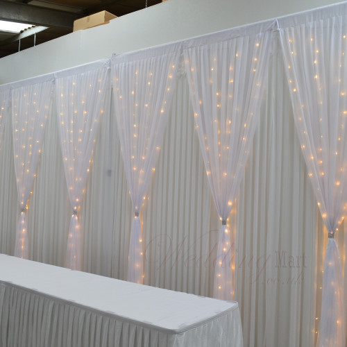 1m (w) x 4m (h) Voil Overlay Panel - White – Wholesale Voil Overlays for Wedding Decorators | WeddingMart