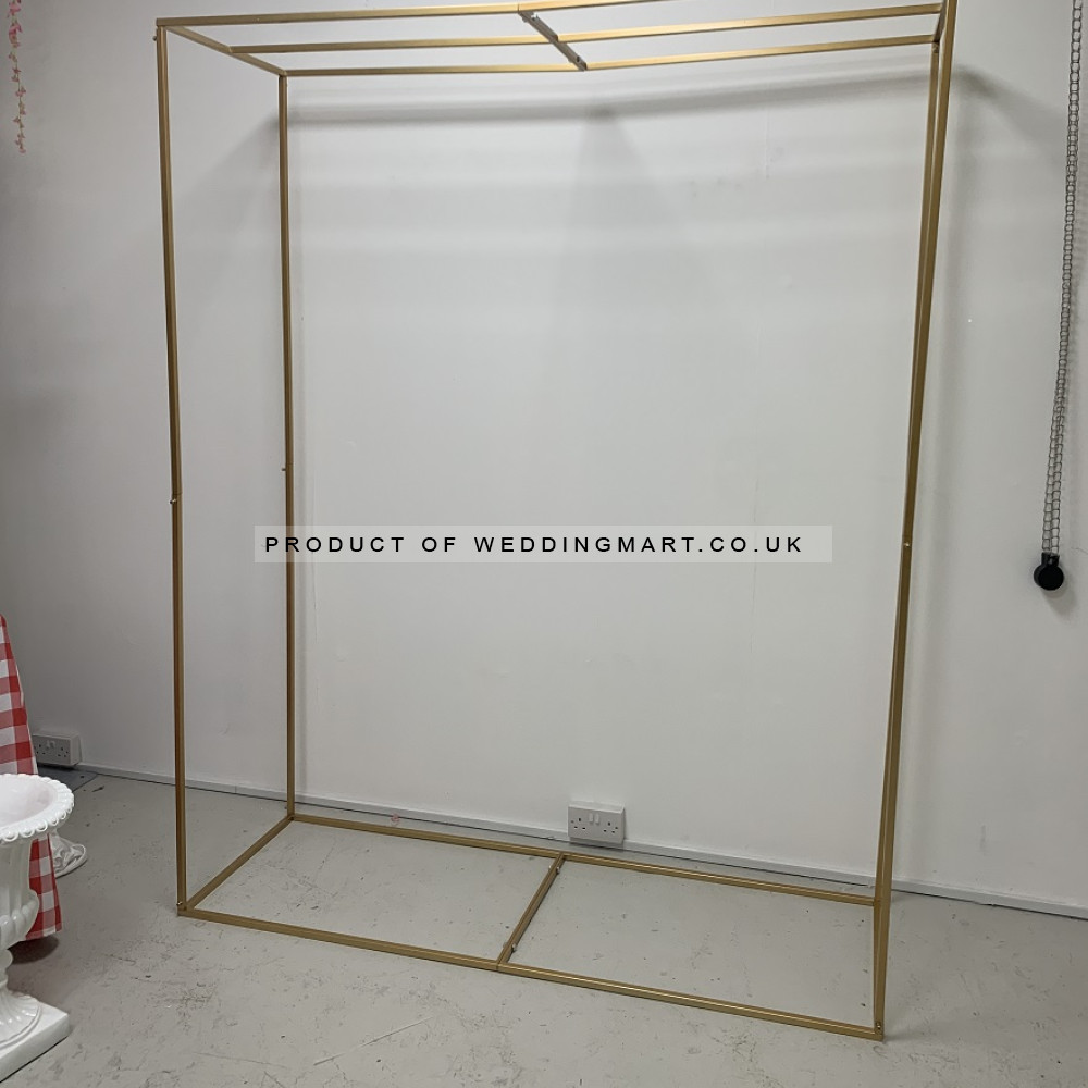 3D Rectangular Metal Wedding Arch - Gold