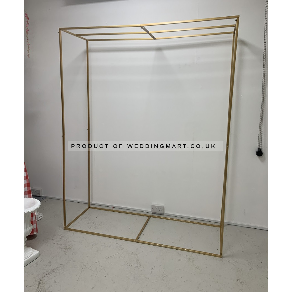 3D Rectangular Metal Wedding Arch - Gold
