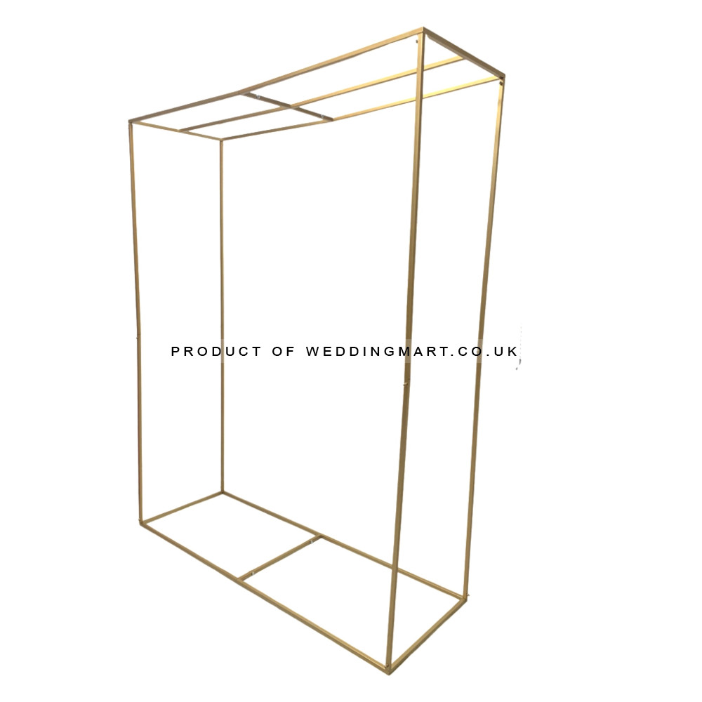 3D Rectangular Metal Wedding Arch - Gold