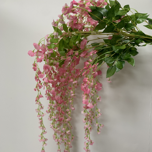 12pcs of Artificial Silk Hanging Wisteria Branh Vine Garland - Pink – Wholesale Wisteria for Wedding Decorators | WeddingMart