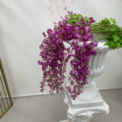12pcs of Artificial Silk Hanging Wisteria Branh Vine Garland - Purple – Wholesale Wisteria for Wedding Decorators | WeddingMart