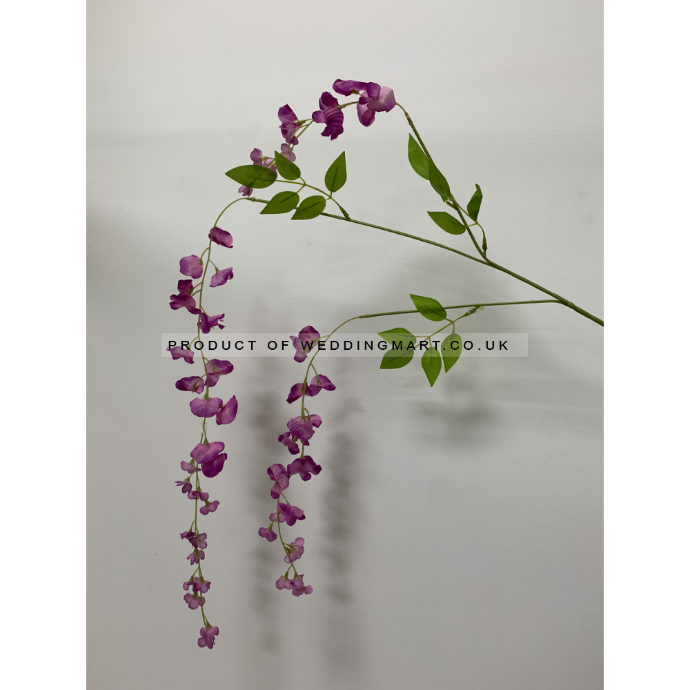 12pcs of Artificial Silk Hanging Wisteria Branh Vine Garland - Purple
