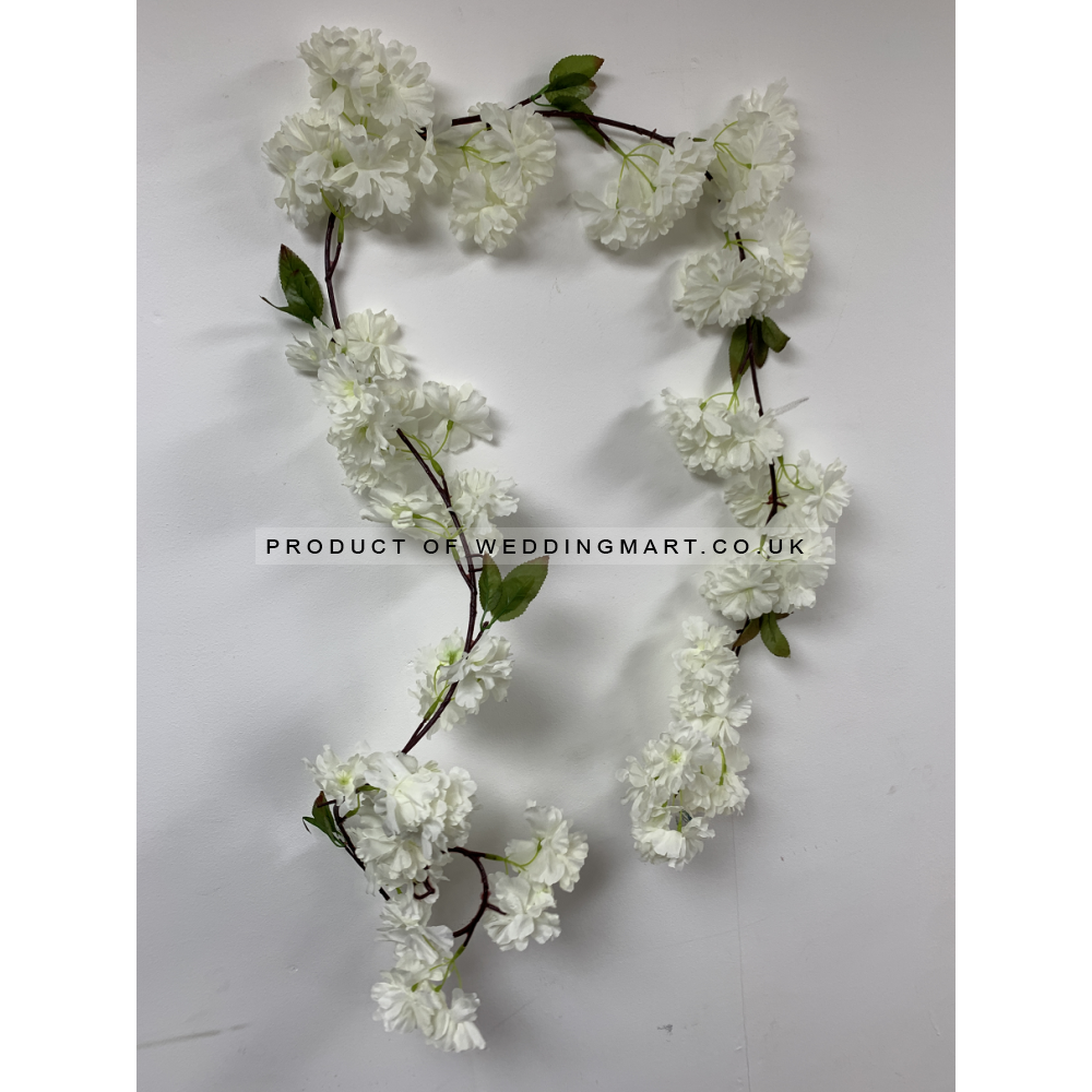 180cm Artificial Cherry Blossom Garland - Ivory