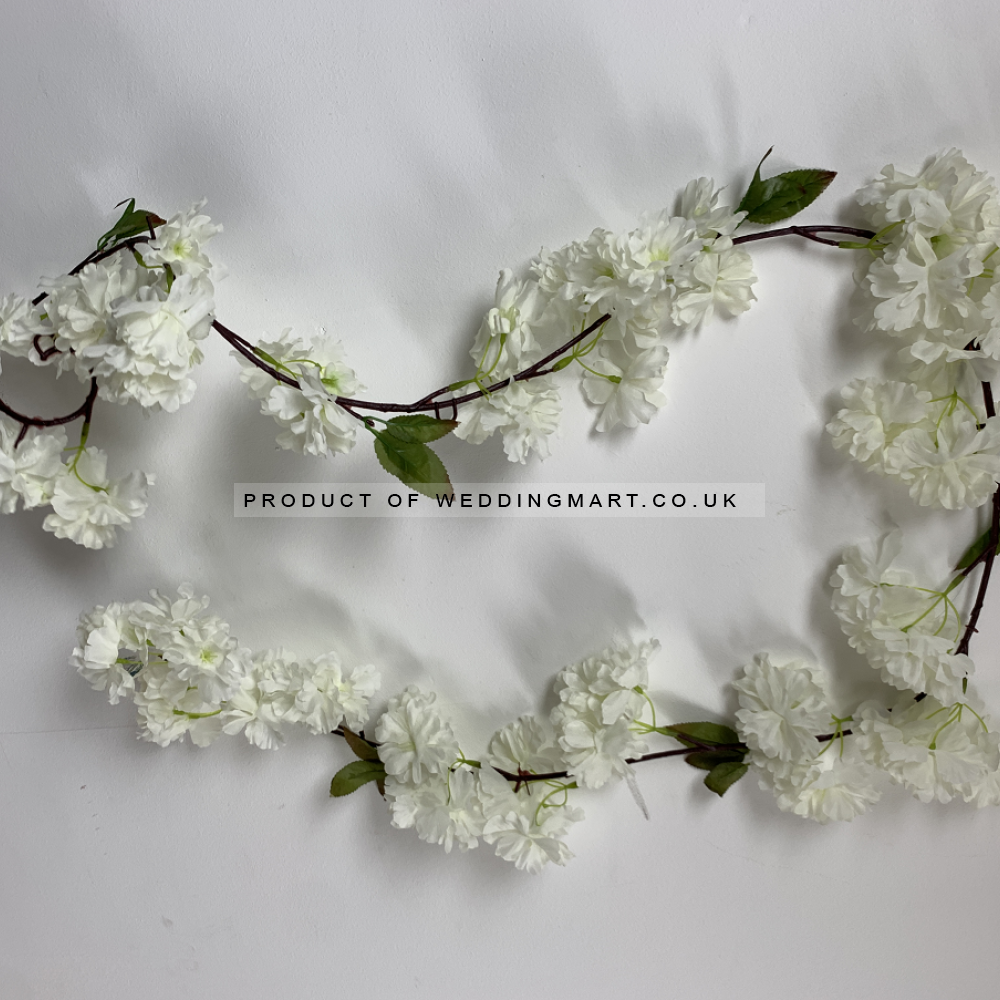 180cm Artificial Cherry Blossom Garland - Ivory