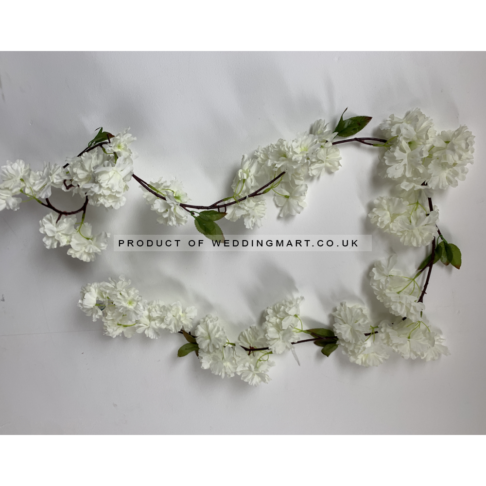 180cm Artificial Cherry Blossom Garland - Ivory