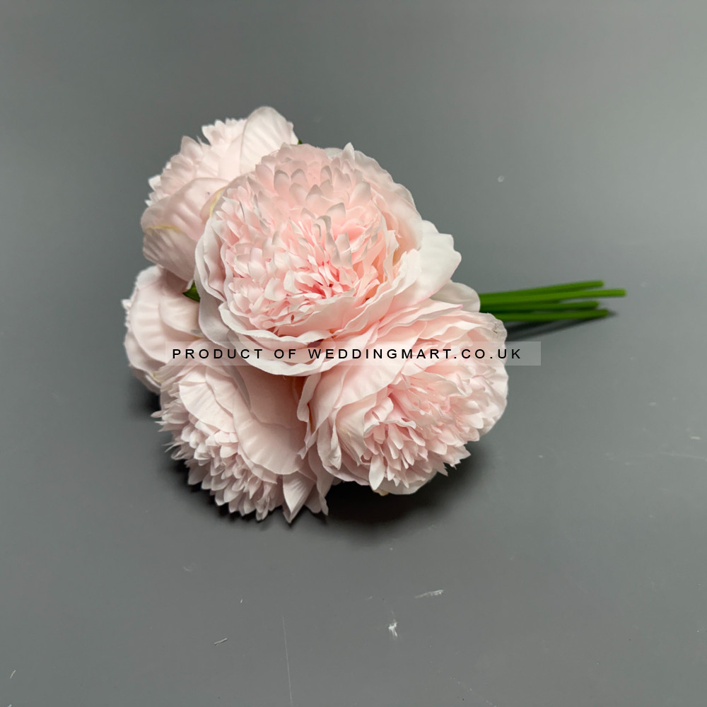 5 Heads Artificial Soft Peony Bouquet - Pink – Wholesale Peony Bouquets for Wedding Decorators | WeddingMart