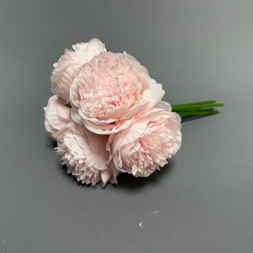 5 Heads Artificial Soft Peony Bouquet - Pink – Wholesale Peony Bouquets for Wedding Decorators | WeddingMart