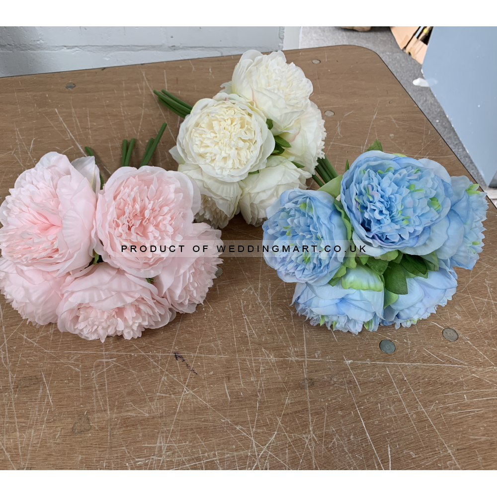 5 Heads Artificial Soft Peony Bouquet - Pink