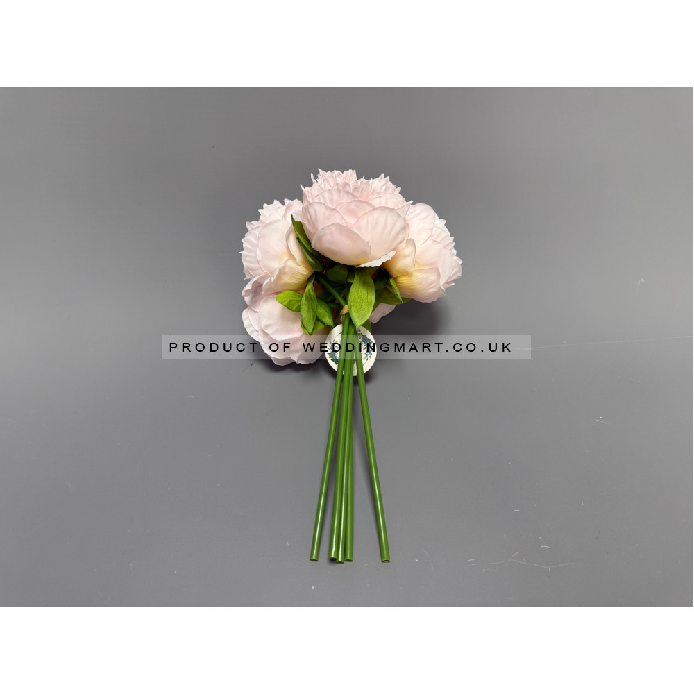 5 Heads Artificial Soft Peony Bouquet - Pink
