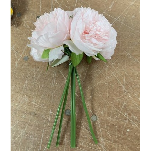 5 Heads Artificial Soft Peony Bouquet - Pink