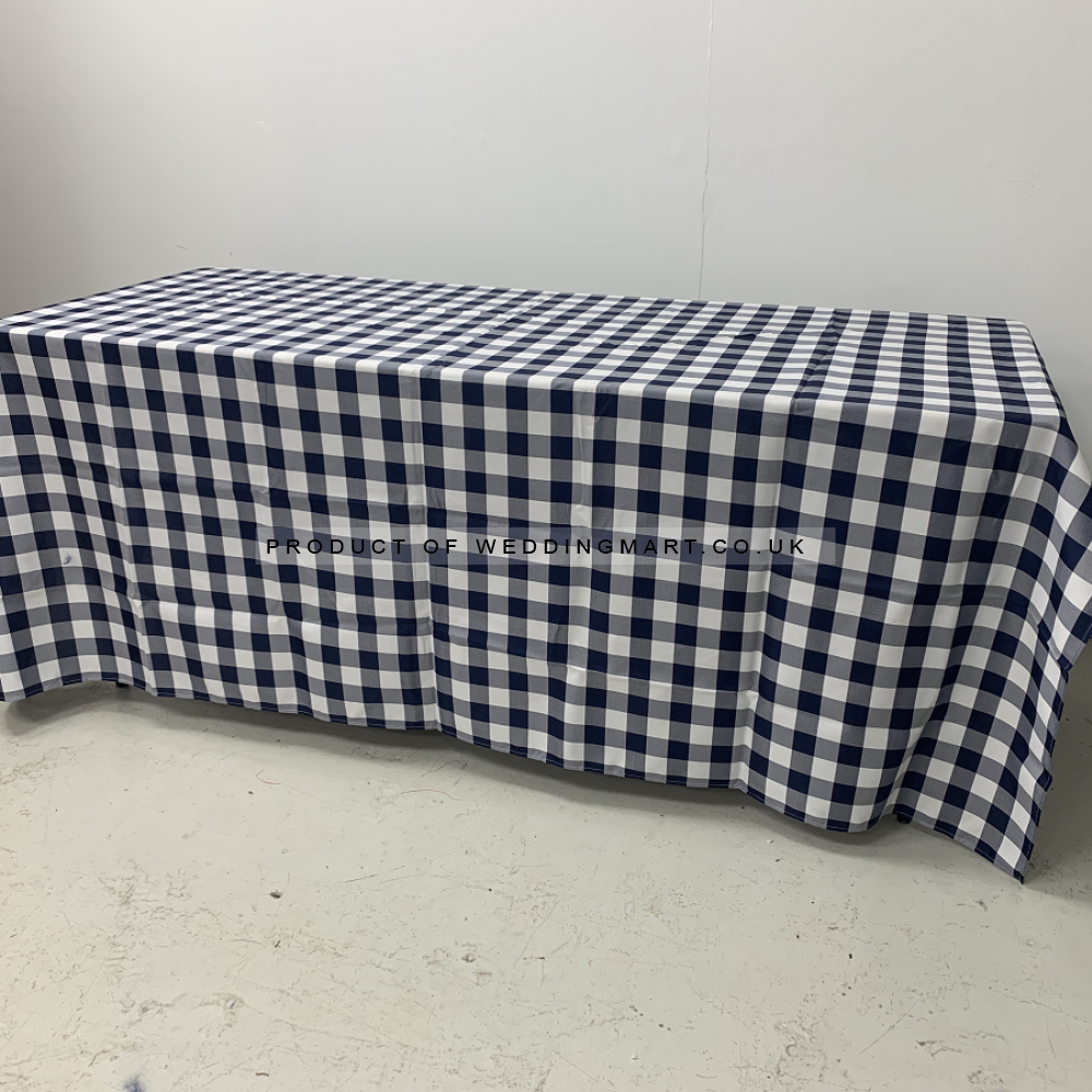 90x90 Gingham Table Cloths - Blue
