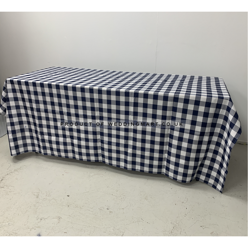 90x90 Gingham Table Cloths - Blue