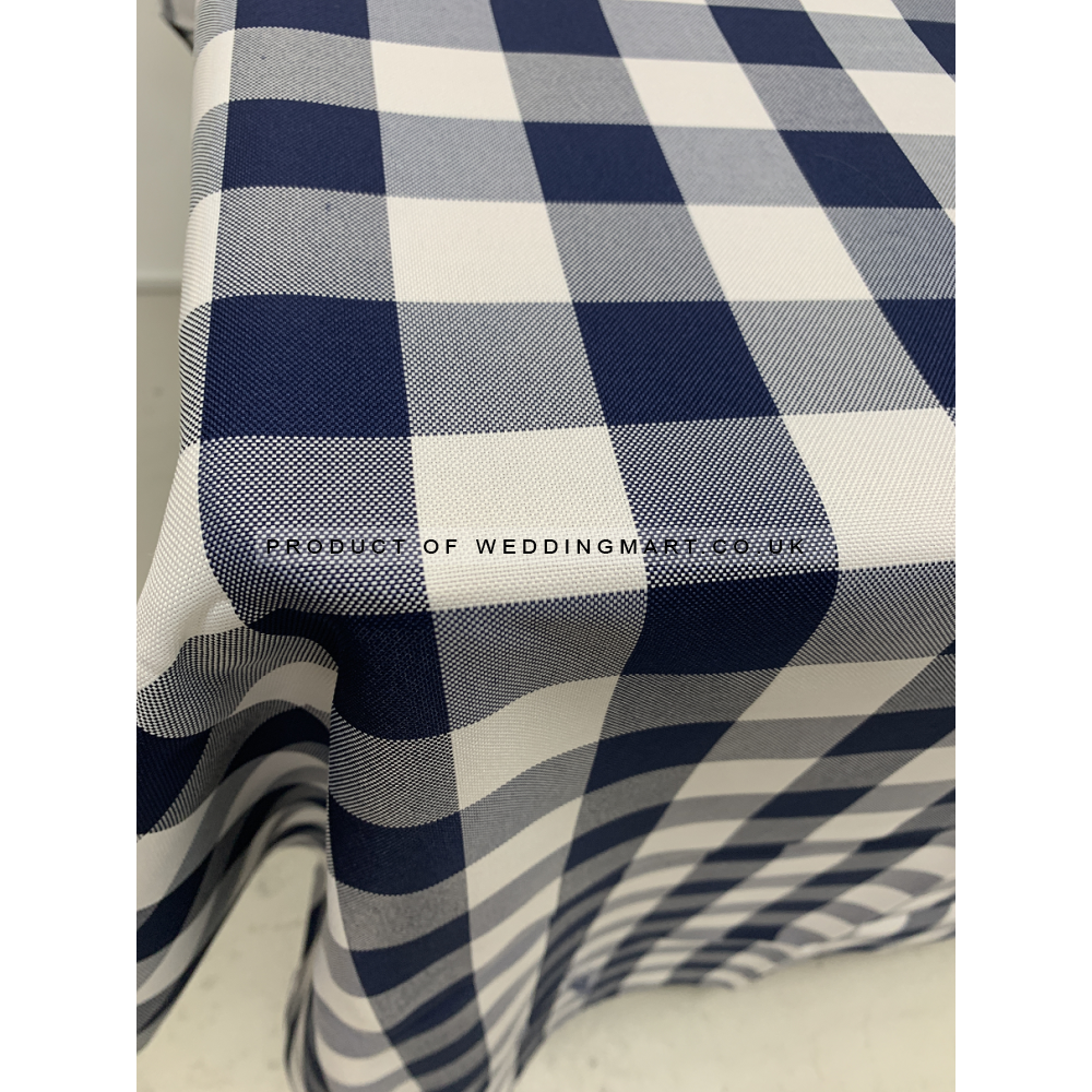 90x90 Gingham Table Cloths - Blue