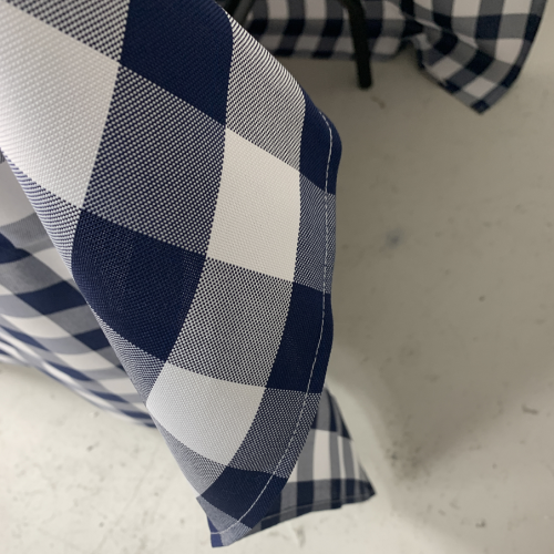 90x90 Gingham Table Cloths - Blue – Wholesale Polyester Tablecloths for Wedding Decorators | WeddingMart