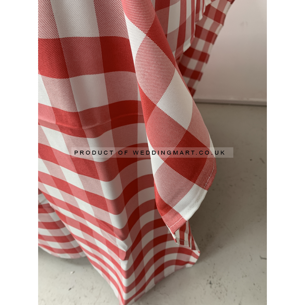 90x90 Gingham Table Cloths - Red