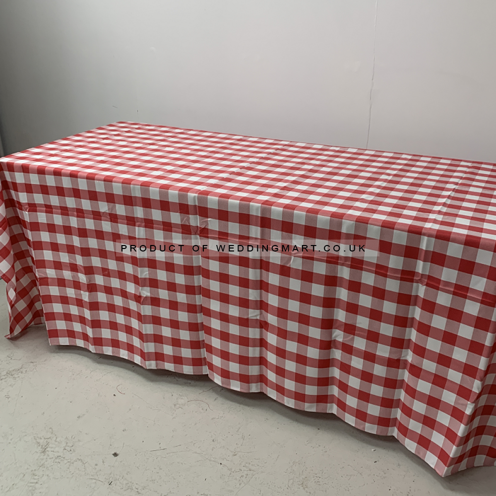 90x90 Gingham Table Cloths - Red – Wholesale Polyester Tablecloths for Wedding Decorators | WeddingMart