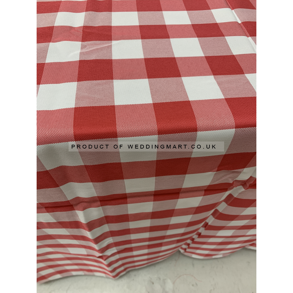 90x90 Gingham Table Cloths - Red