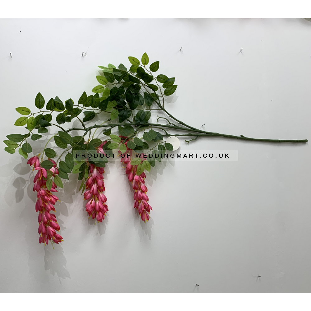 125cm Black Dragon Artificial Wisteria Spray - Fuchsia