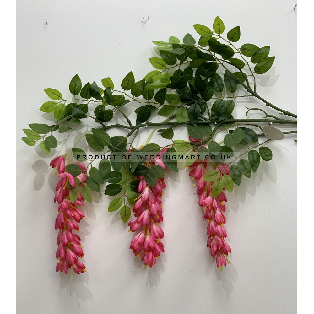 125cm Black Dragon Artificial Wisteria Spray - Fuchsia