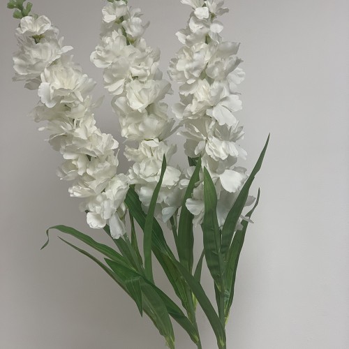Artificial Delphinium Flower Stem - WHITE