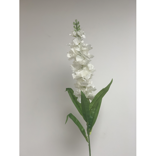 90cm Artificial Faux White Delphinium Flower Stem