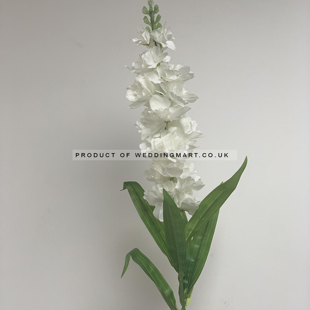 Artificial Delphinium Flower Stem - WHITE