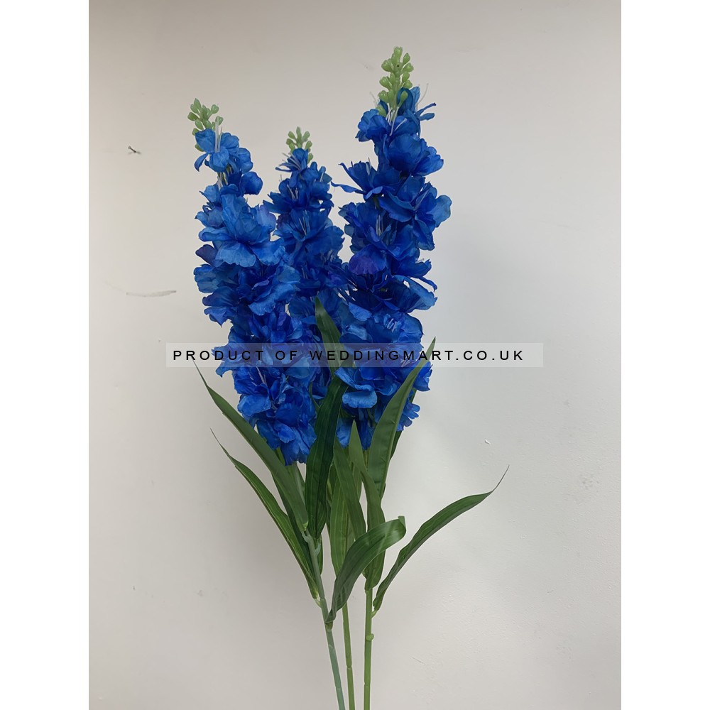 90cm Artificial Faux BLUE Delphinium Flower Stem