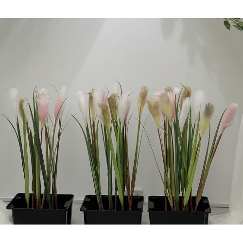 Artificial Faux Decorative Pink Reed Grass Stem