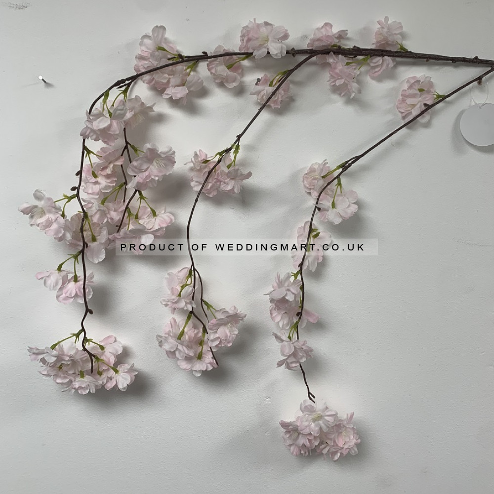 130cm Artificial Weeping Cherry Blossom Branch - Pink – Wholesale Blossom Branches for Wedding Decorators | WeddingMart