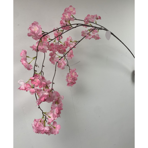 130cm Artificial Weeping Cherry Blossom Branch - Dark Pink
