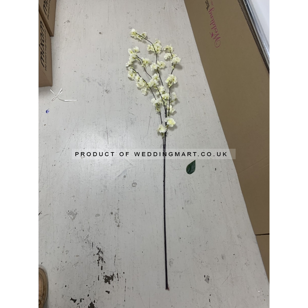 130cm Artificial Weeping Cherry Blossom Branch - IVORY