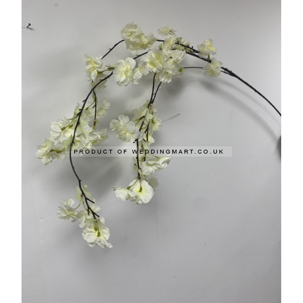 130cm Artificial Weeping Cherry Blossom Branch - IVORY