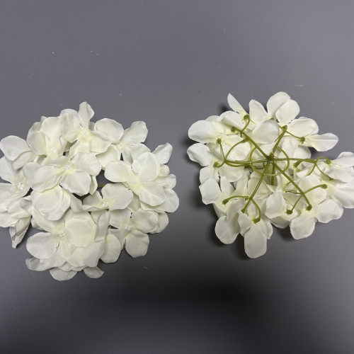 15cm Artificial Hydrangea Flower Heads - Bulk Buy Pack of 100 - IVORY