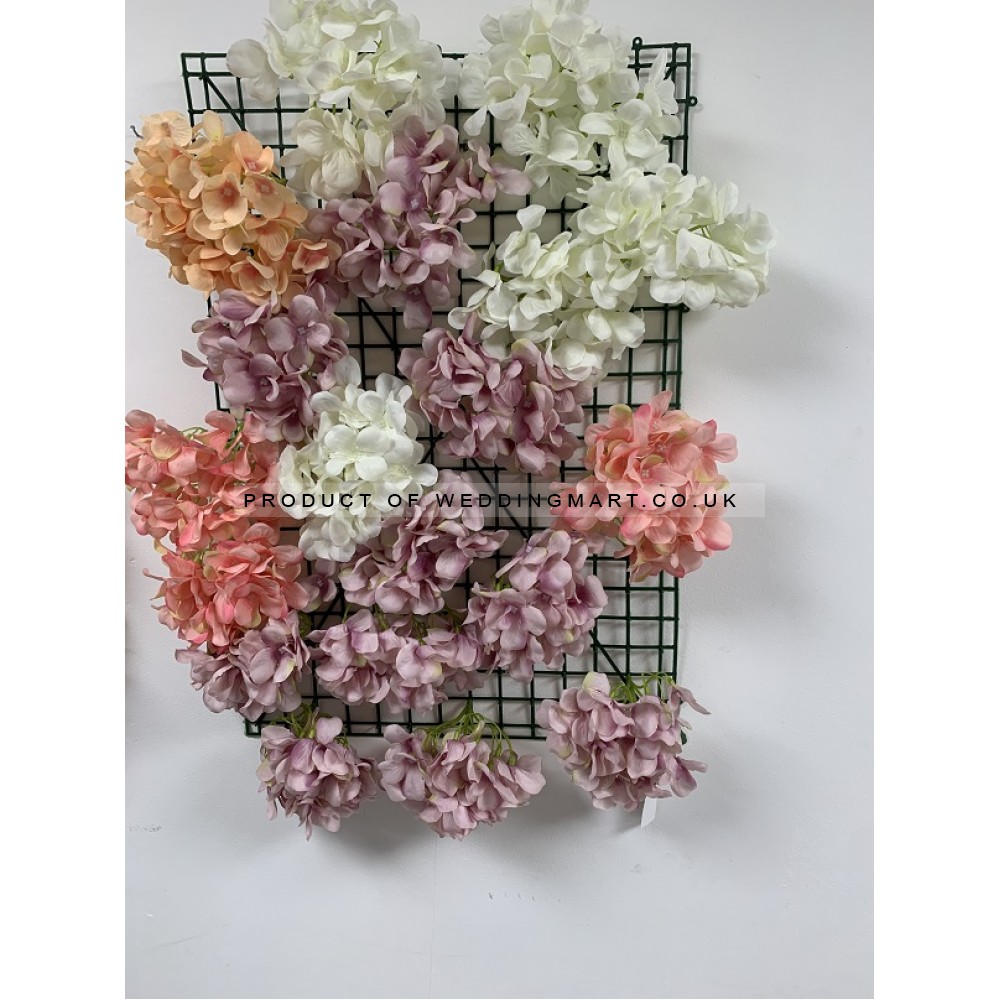 15cm Artificial Hydrangea Flower Heads - Bulk Buy Pack of 100 - PINK/CREAM