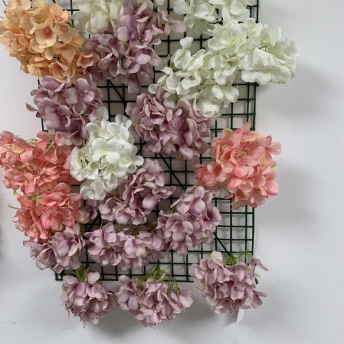 15cm Artificial Hydrangea Flower Heads - Bulk Buy Pack of 100 - PINK/CREAM