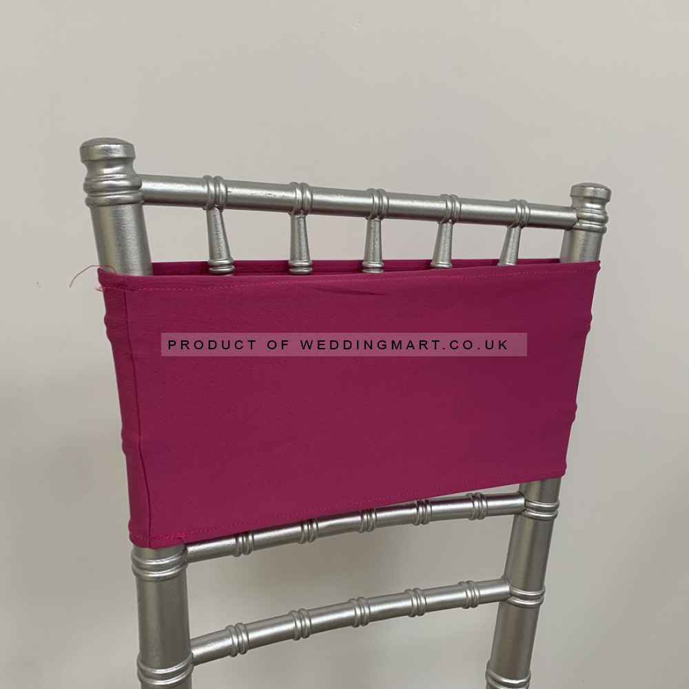 Hot Pink Spandex Chair Bands for Weddings – Pack of 10