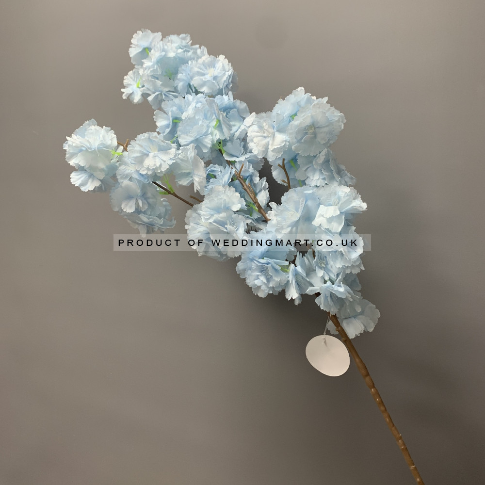 100cm Artificial Cherry Blossom Branch - Blue – Wholesale Blossom Branches for Wedding Decorators | WeddingMart