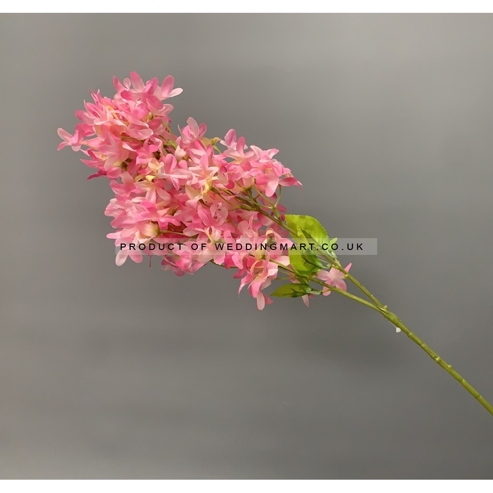 70cm Artificial Cross Cherry Blossom Spray - Dark Pink 