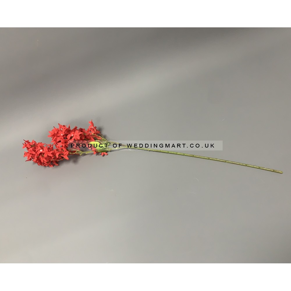 70cm Artificial Cross Cherry Blossom Spray - RED
