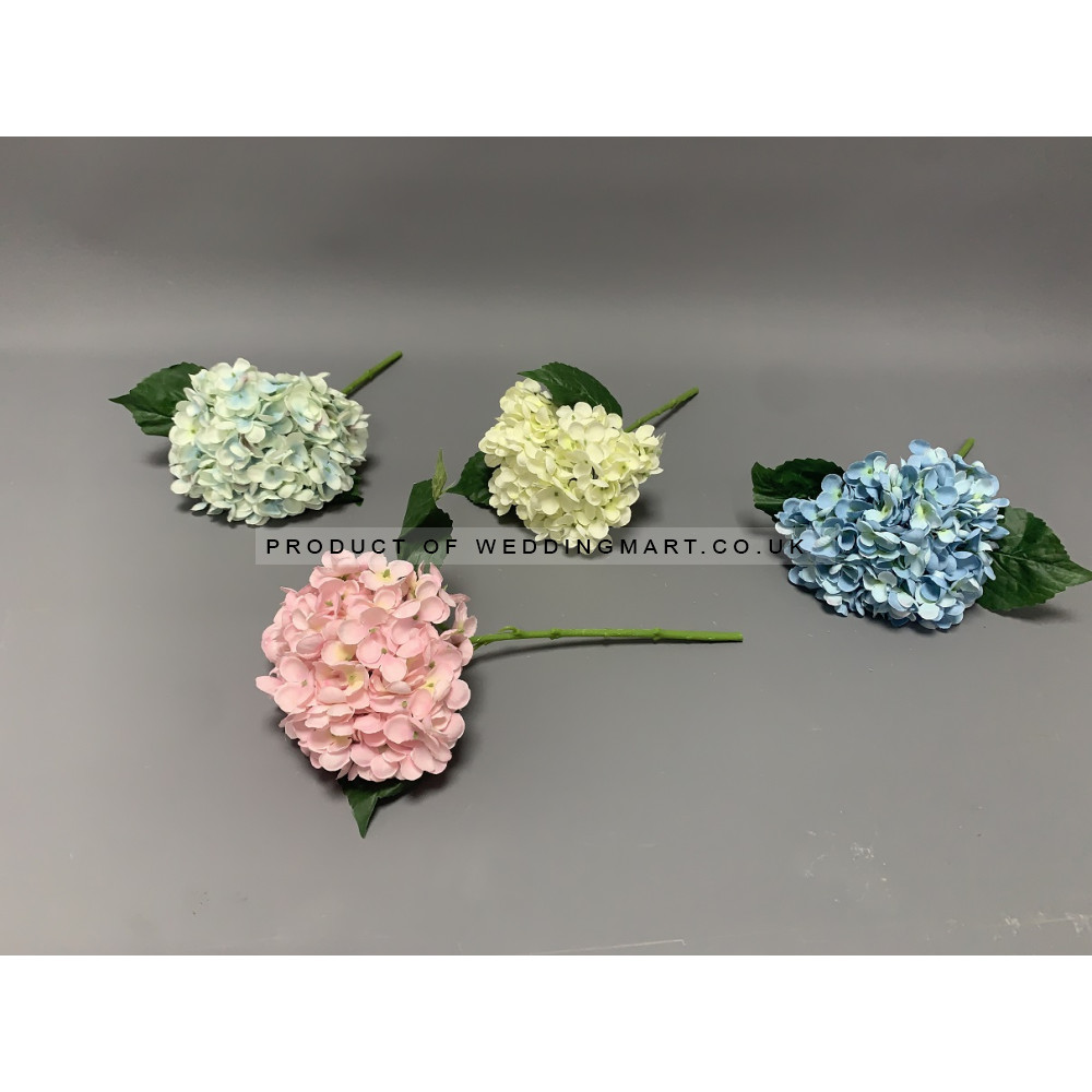 37cm Artificial Premium Hydrangea Spray - Ivory
