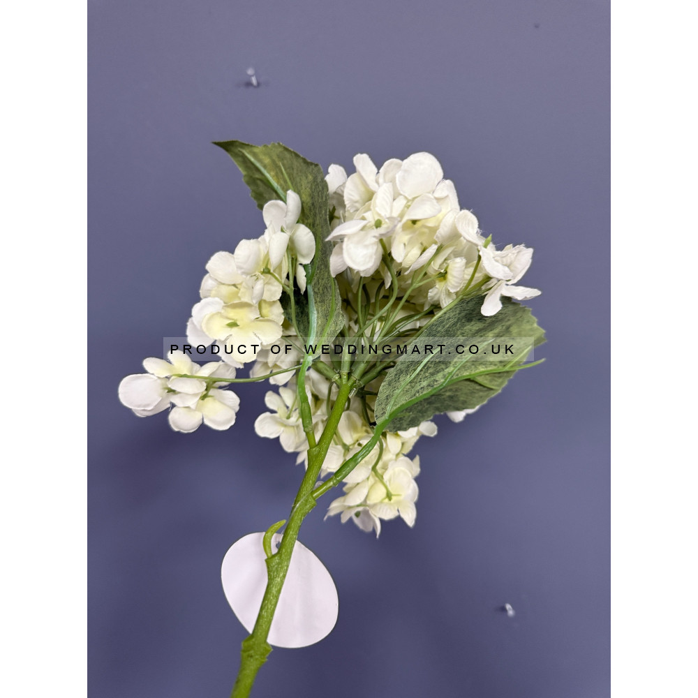 37cm Artificial Premium Hydrangea Spray - WHITE
