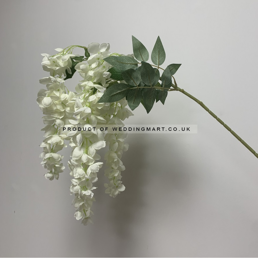 110cm Artificial Wisteria With 4 Stems - IVORY