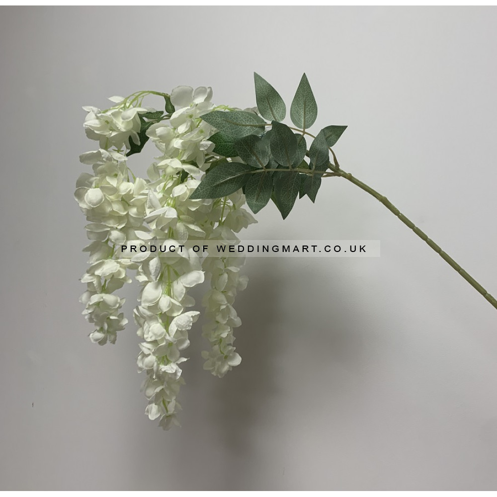 110cm Artificial Wisteria With 4 Stems - IVORY