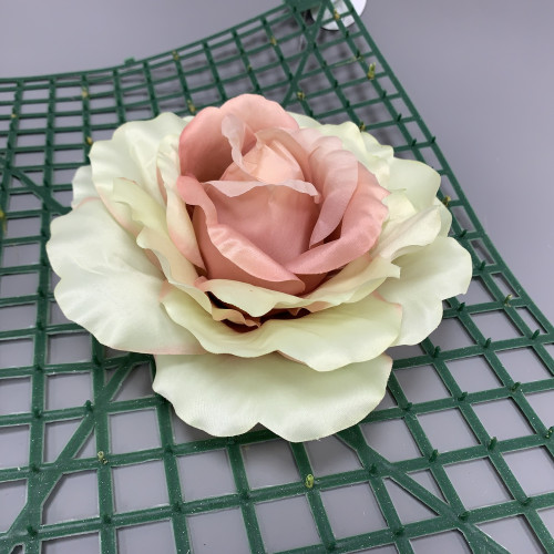 20cm XL Giant Satin Rose Head - Dusky & IVORY